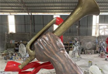 城市號(hào)角雕塑 風(fēng)景區(qū)彩繪雕塑 抽象擺件