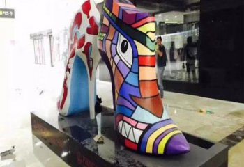 抽象高跟鞋雕塑 店門口彩繪雕塑 步行街擺件