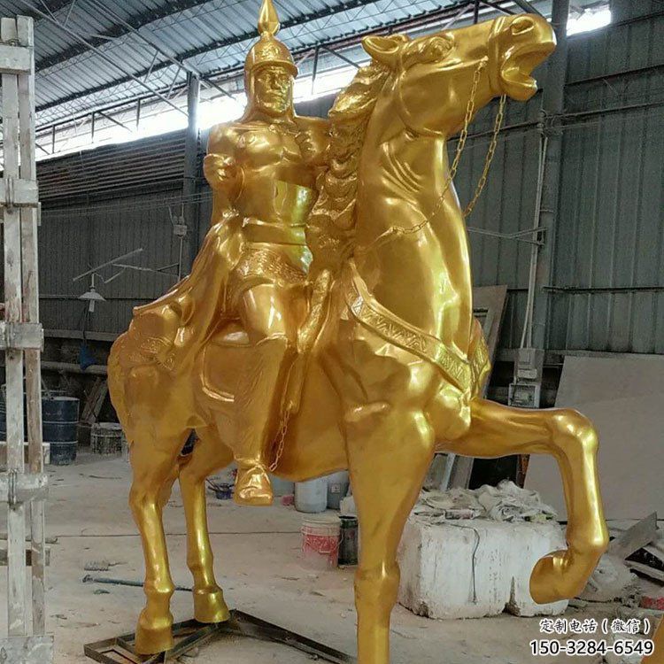 公園武士雕塑 酒店門口雕塑 彩繪擺件