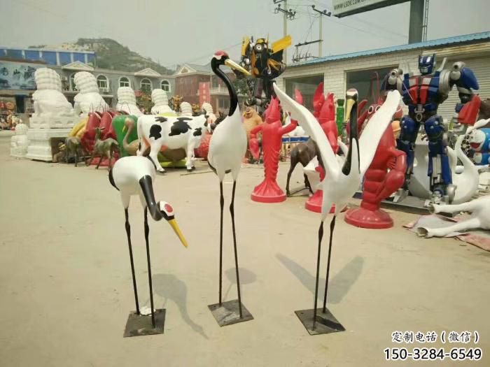 制作仿真仙鶴雕塑 酒店公園雕塑 風(fēng)景區(qū)擺件