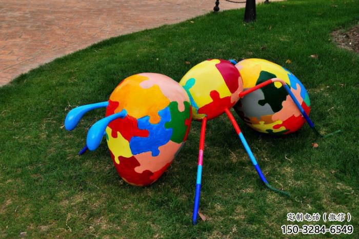 售樓處玻璃鋼螞蟻雕塑 商業街圣誕節雕塑 動物擺件