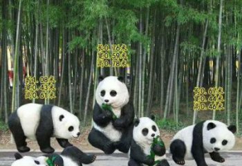 玻璃鋼熊貓雕塑廠 田間彩繪雕塑 仿真擺件