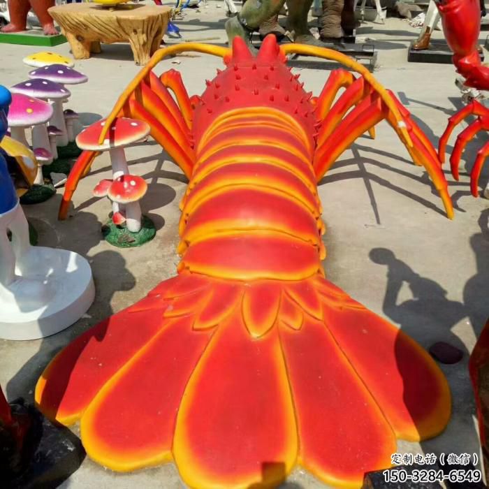 玻璃鋼創(chuàng)意龍蝦雕塑 步行街店門(mén)口雕塑 動(dòng)物小品