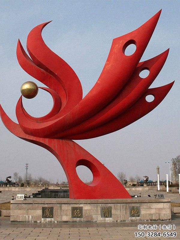 廣場(chǎng)不銹鋼鳳凰雕塑廠家 公園仿真雕塑 抽象擺件