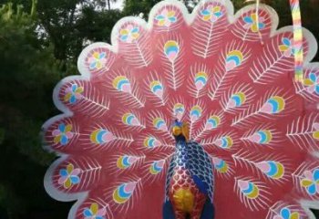 創意孔雀雕塑 步行街店門口雕塑 玻璃鋼動物雕塑小品