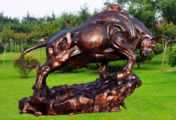 城市玻璃鋼開荒牛雕塑 風景區彩繪雕塑 抽象擺件