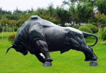 商業(yè)街玻璃鋼開荒牛雕塑廠 售樓處雕塑 動(dòng)物擺件
