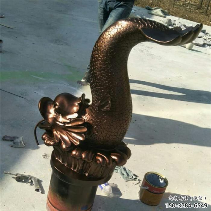 古銅色金魚銅雕塑 大型城市雕塑 商業(yè)街?jǐn)[件
