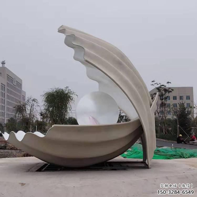 創意不銹鋼貝殼雕塑 步行街店門口雕塑  景觀小品