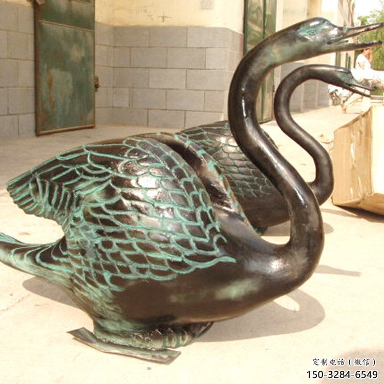 鴨子雕塑廠家，仿真動(dòng)物， 公園廣場(chǎng)街頭擺件 (2)