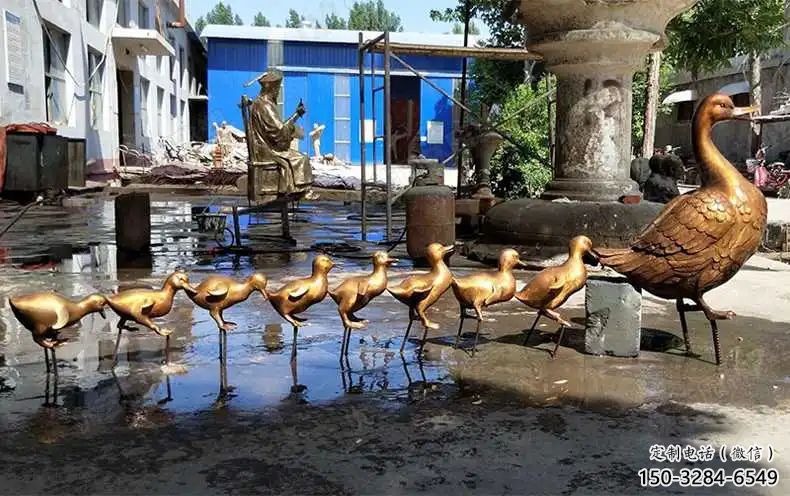 鴨子雕塑廠家，仿真動物， 公園廣場街頭擺件 (9)