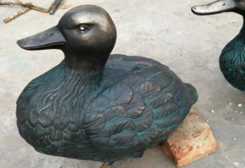 銅鴨子雕塑廠家，仿古工藝，公園廣場(chǎng)動(dòng)物擺件 (3)