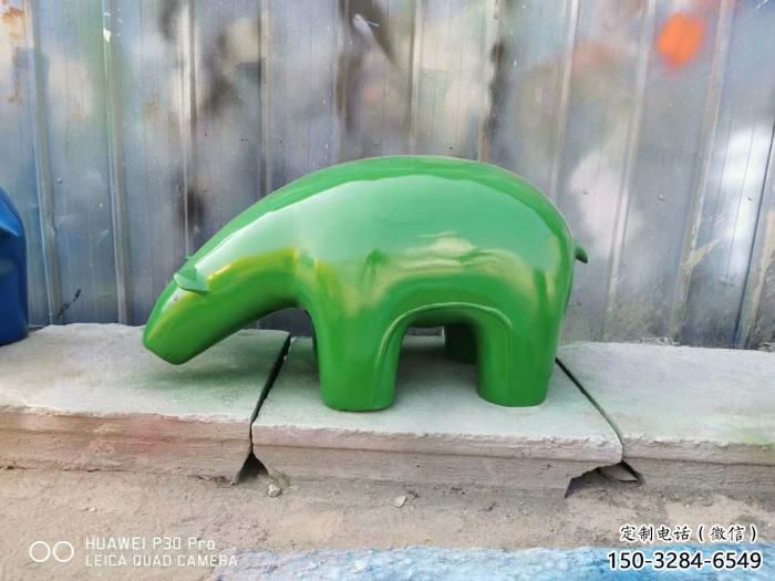 不銹鋼大熊雕塑，公園廣場雕塑，仿真彩繪工藝 (11)