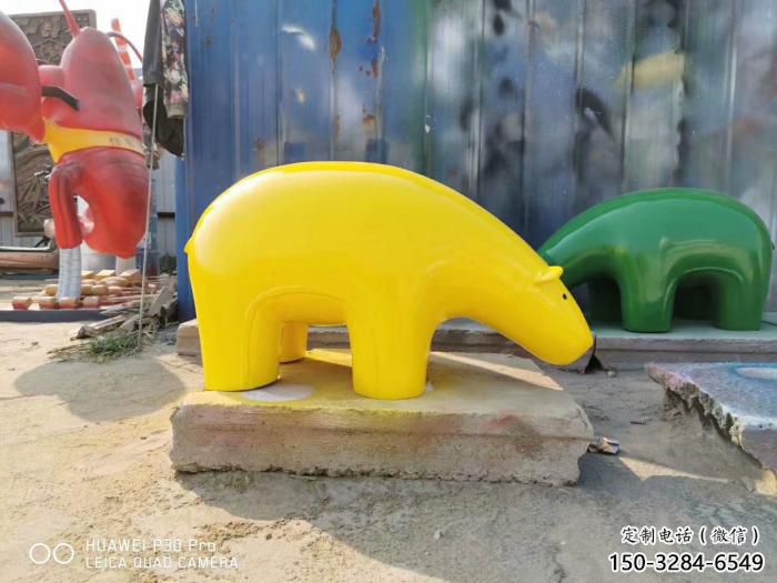 不銹鋼大熊雕塑，公園廣場雕塑，仿真彩繪工藝 (13)