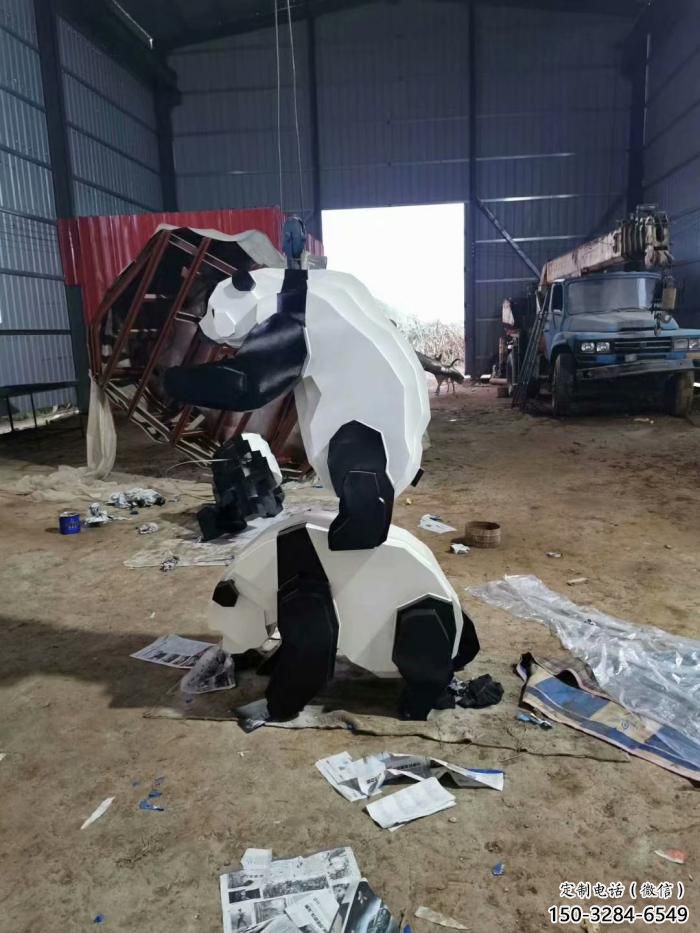 不銹鋼長頸鹿雕塑，異形幾何動物，售樓處小區擺件 (4)