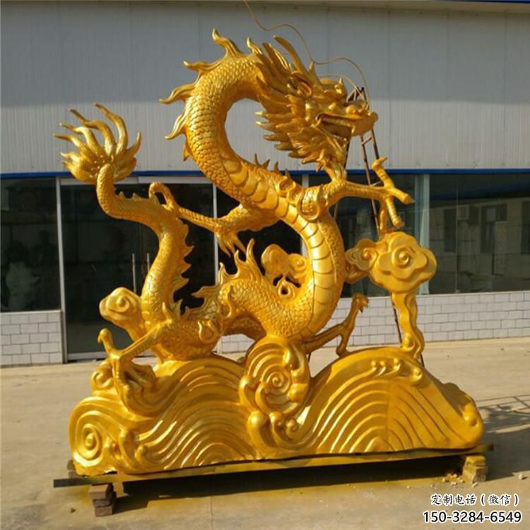 大型龍頭雕塑，鑄銅動物雕塑，房地產售樓處擺件