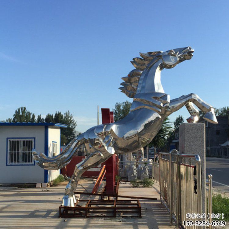 抽象奔馬雕塑，城市動物擺件，廣場小品