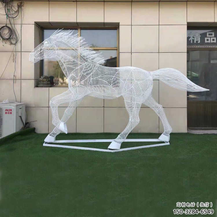 鏤空奔馬雕塑，城市動(dòng)物擺件，大型廣場(chǎng)小品