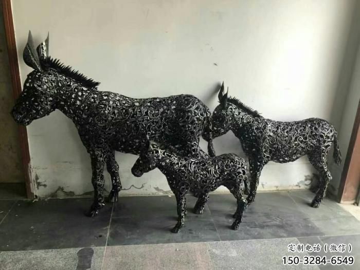 鏤空毛驢雕塑廠家 廣場近代雕塑 門口小品