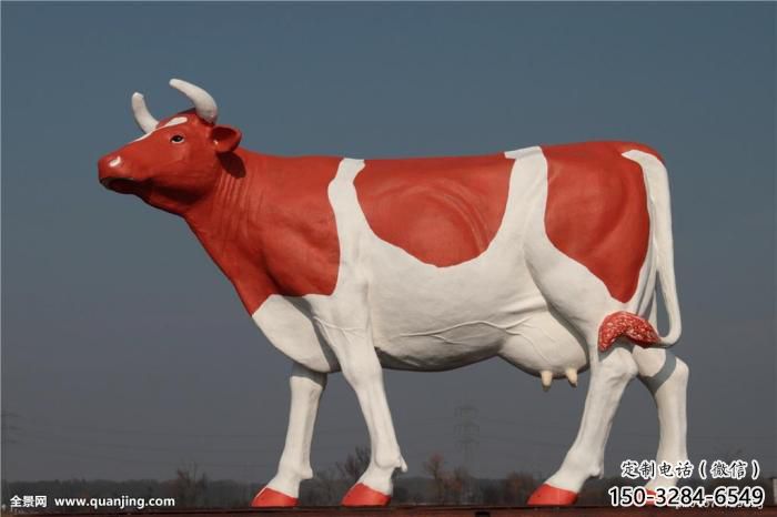 農村小牛雕塑，歐式主題，彩繪工藝
