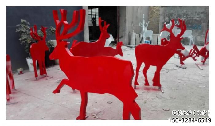 庭院小牛雕塑，動(dòng)物主題，烤漆工藝