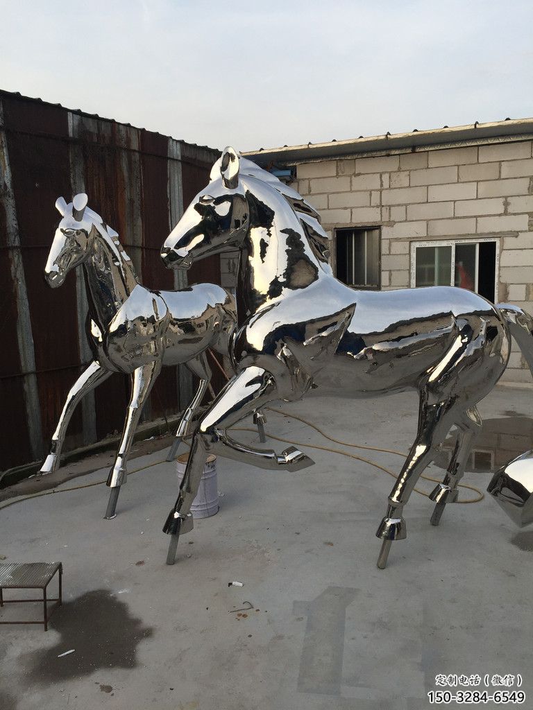 公園戰(zhàn)馬雕塑，廣場(chǎng)園林主題，仿古工藝