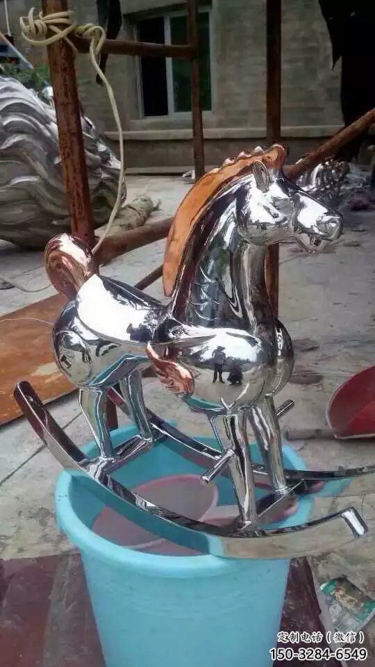 街道戰馬雕塑，動物小品，鏡面工藝