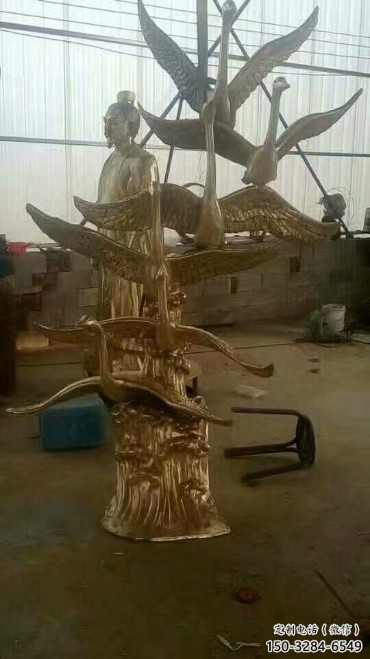 大型大雁雕塑 商業街廣場雕塑 古銅色擺件