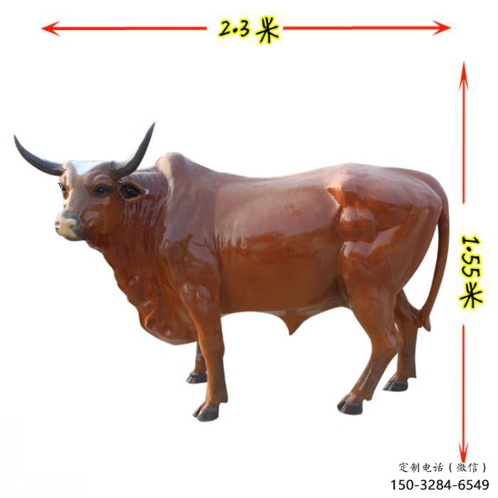 景觀黃牛雕塑，園林動物擺件，仿真彩繪工藝