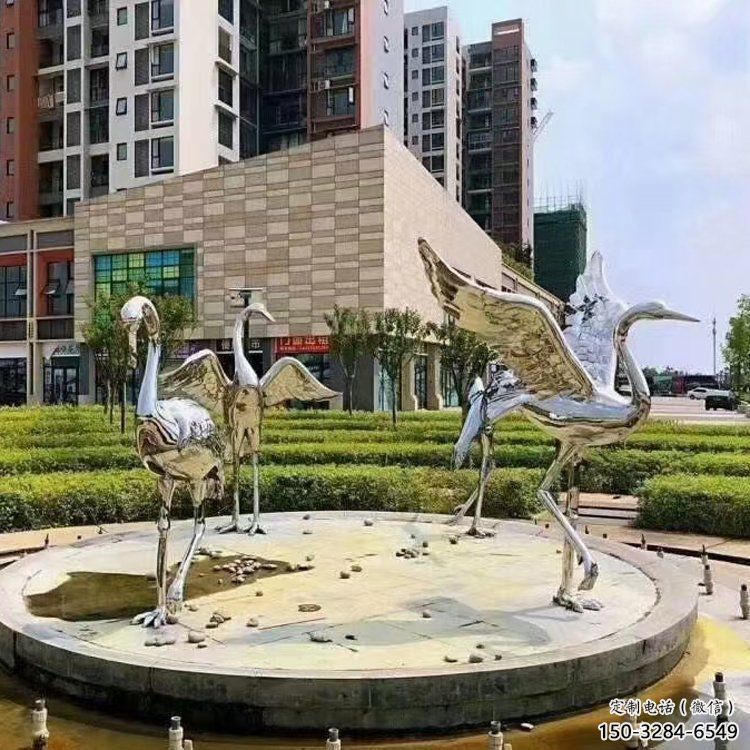 鏤空白鶴雕塑 廣場(chǎng)近代雕塑 門口小品