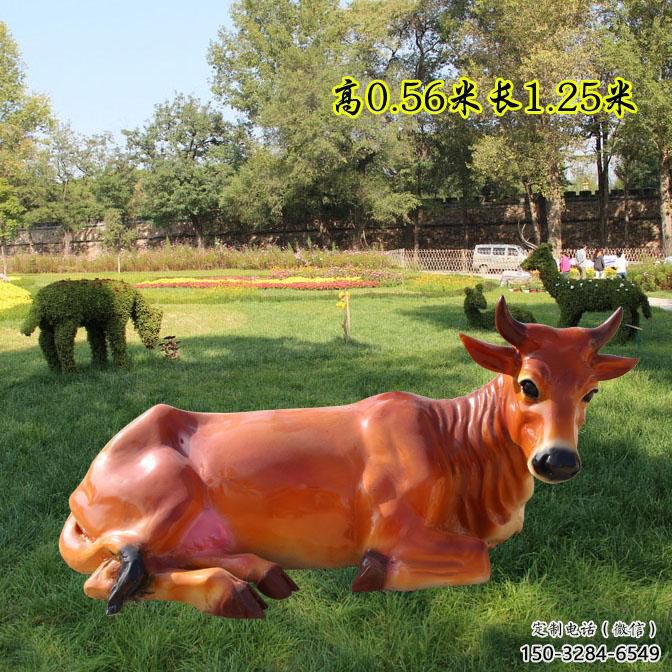 仿古黃牛雕塑 庭院彩繪雕塑 田間小品