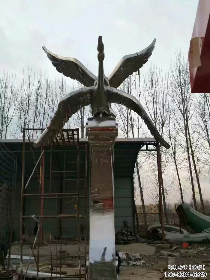 街道白鷺雕塑，鑄銅農耕雕塑，古銅效果