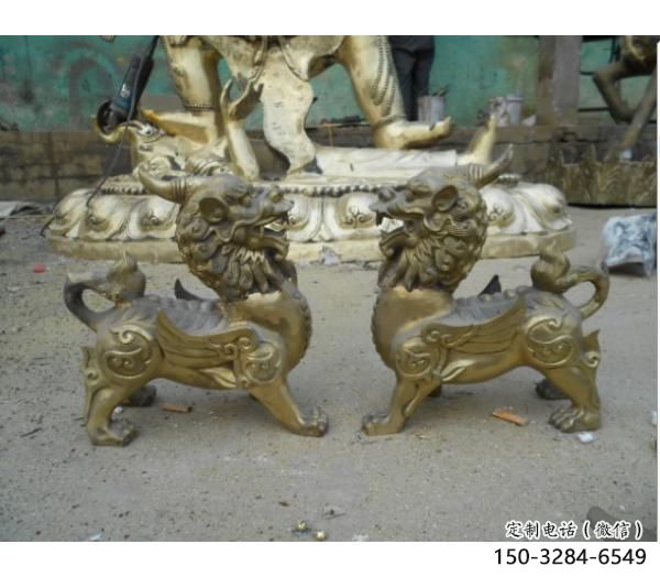 城市貔貅雕塑，網格體育雕塑，古銅效果