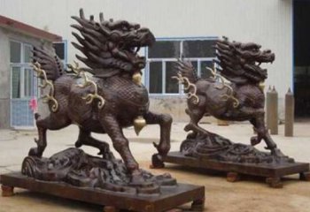 街道貔貅雕塑，鑄銅農耕雕塑，古銅效果