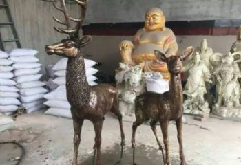 農村馴鹿雕塑，鏤空海洋雕塑，抽象效果