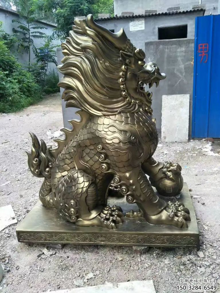 步行街麒麟雕塑，鑄銅農(nóng)耕雕塑，鑄造方式