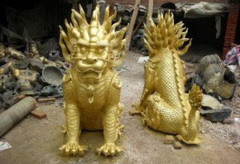 幼兒園麒麟雕塑，鐵藝文化雕塑，鑄造制作