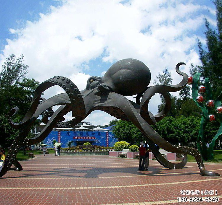抽象章魚(yú)雕塑 店門(mén)口彩繪雕塑 步行街?jǐn)[件