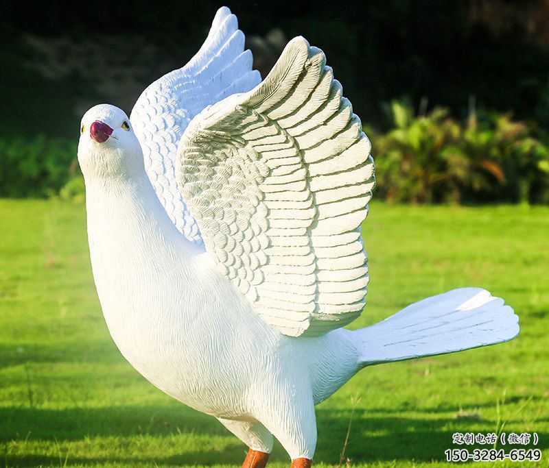 操場(chǎng)鴿子雕塑，仿真鳥(niǎo)類雕塑，噴砂制造