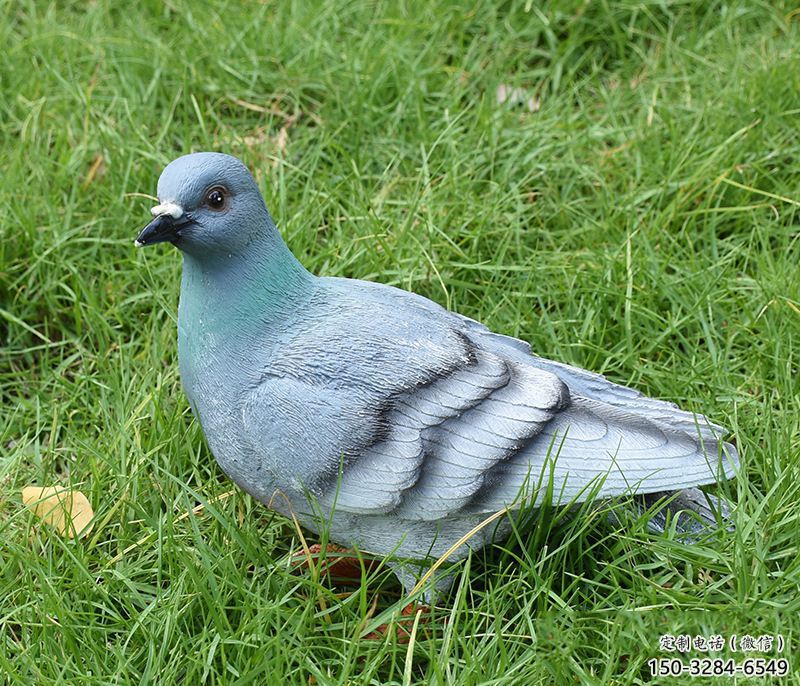 街道鴿子雕塑，鍛造鳥類雕塑，古銅效果