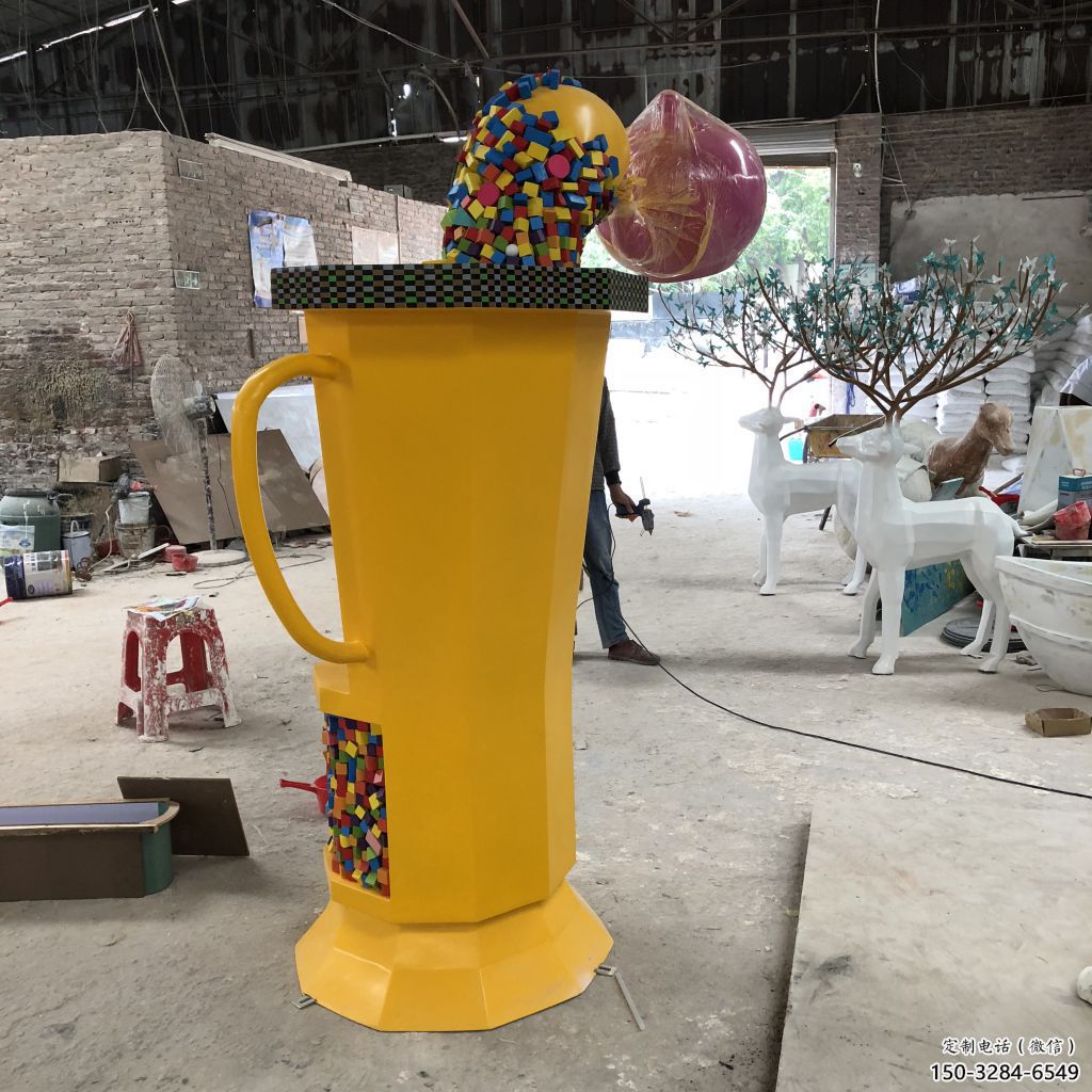 幼兒園茶壺雕塑，鐵藝文化雕塑，鑄造制作