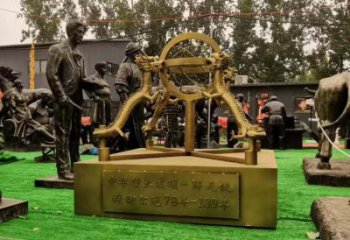 景區(qū)渾天儀雕塑，鍍金歐式雕塑，鐵藝材質(zhì)