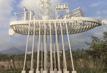 房地產(chǎn)帆船雕塑，仿古景觀雕塑，噴砂制造