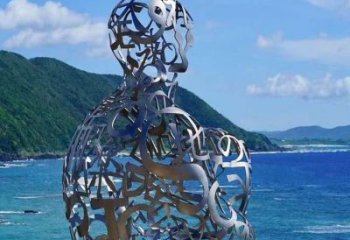 農村字母人物雕塑，鏤空景觀雕塑，抽象效果