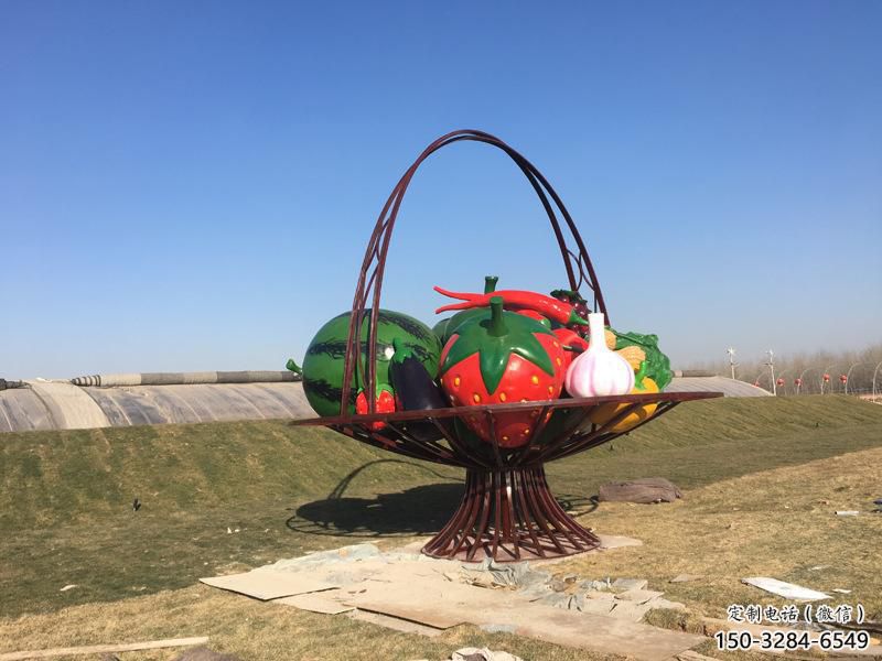 步行街花籃雕塑，鍛造景觀雕塑，烤漆方式