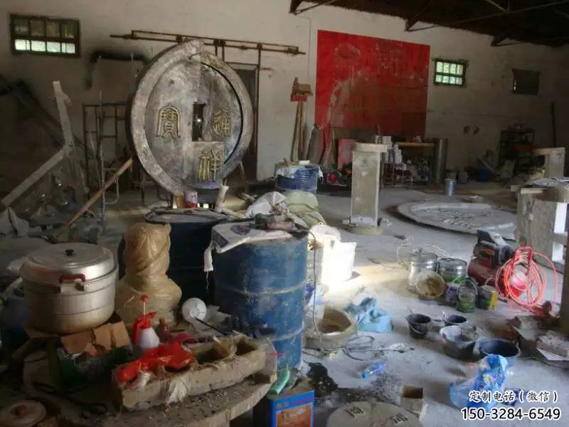 酒店銅錢雕塑，烤漆戶外雕塑，仿古擺件