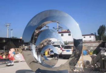 景區圓環雕塑，鏡面歐式雕塑，鐵藝材質