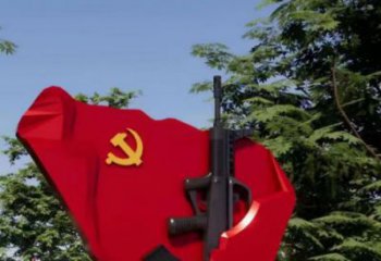 小區黨徽雕塑，拉絲黨建雕塑，抽象效果