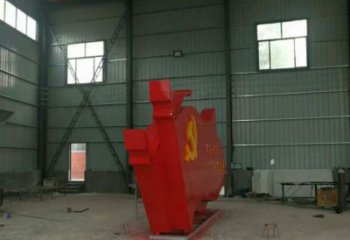 步行街黨徽雕塑，鍛造黨建雕塑，革命方式
