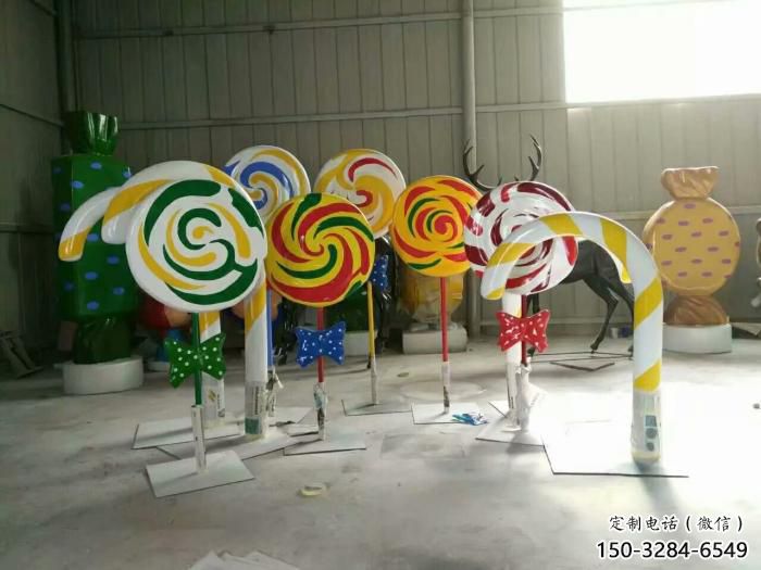 住宅小區(qū)糖果雕塑 啞光景觀擺件 公園雕塑